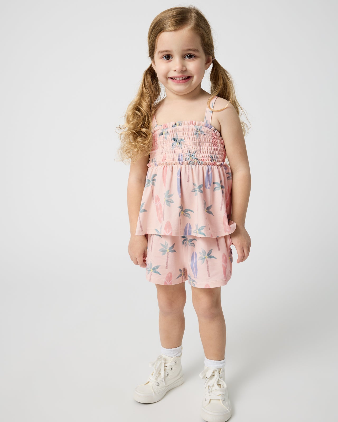 Palm Dunes Smocked Tank & Shorts Set - 10