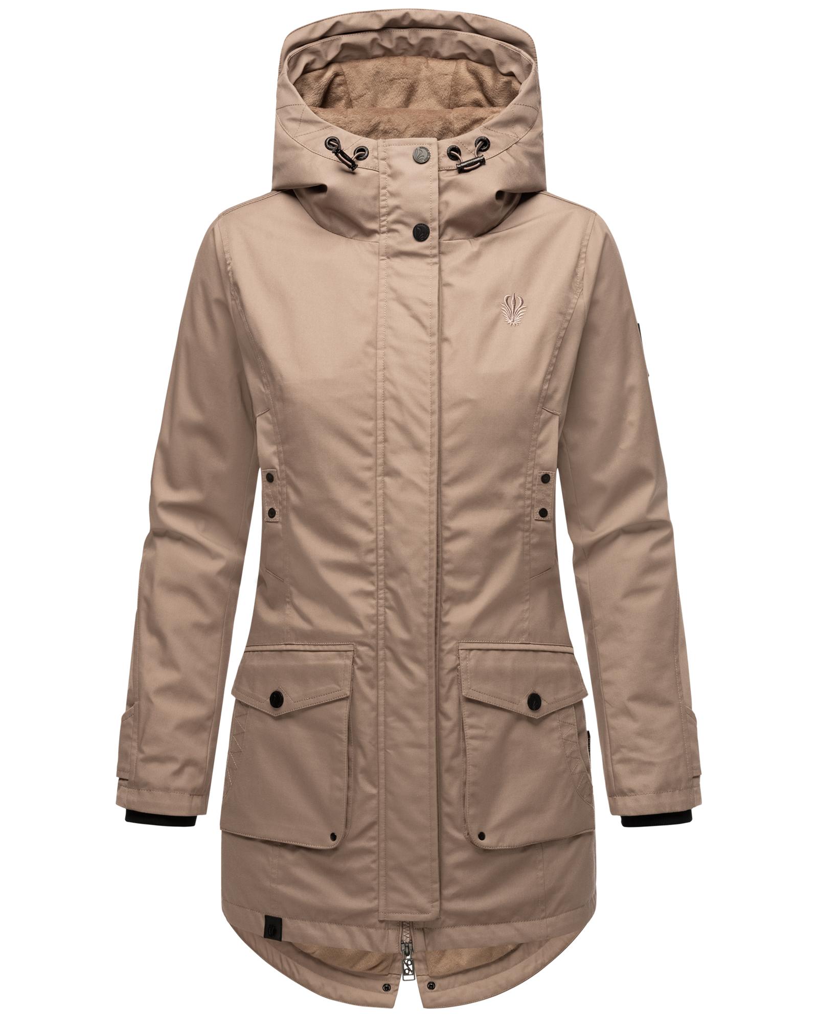Parka NAVAHOO "Brinjaa", Damen, Gr. S (36), grau (taupe), Obermaterial: 65% Polyester, 35% Baumwolle. Futter: 100% Polyester. Wattierung: 100% Polyester. Ärmelfutter: 100% Polyester, Basic, tailliert Po-bedeckend, hoch geschlossener Ausschnitt,... Image