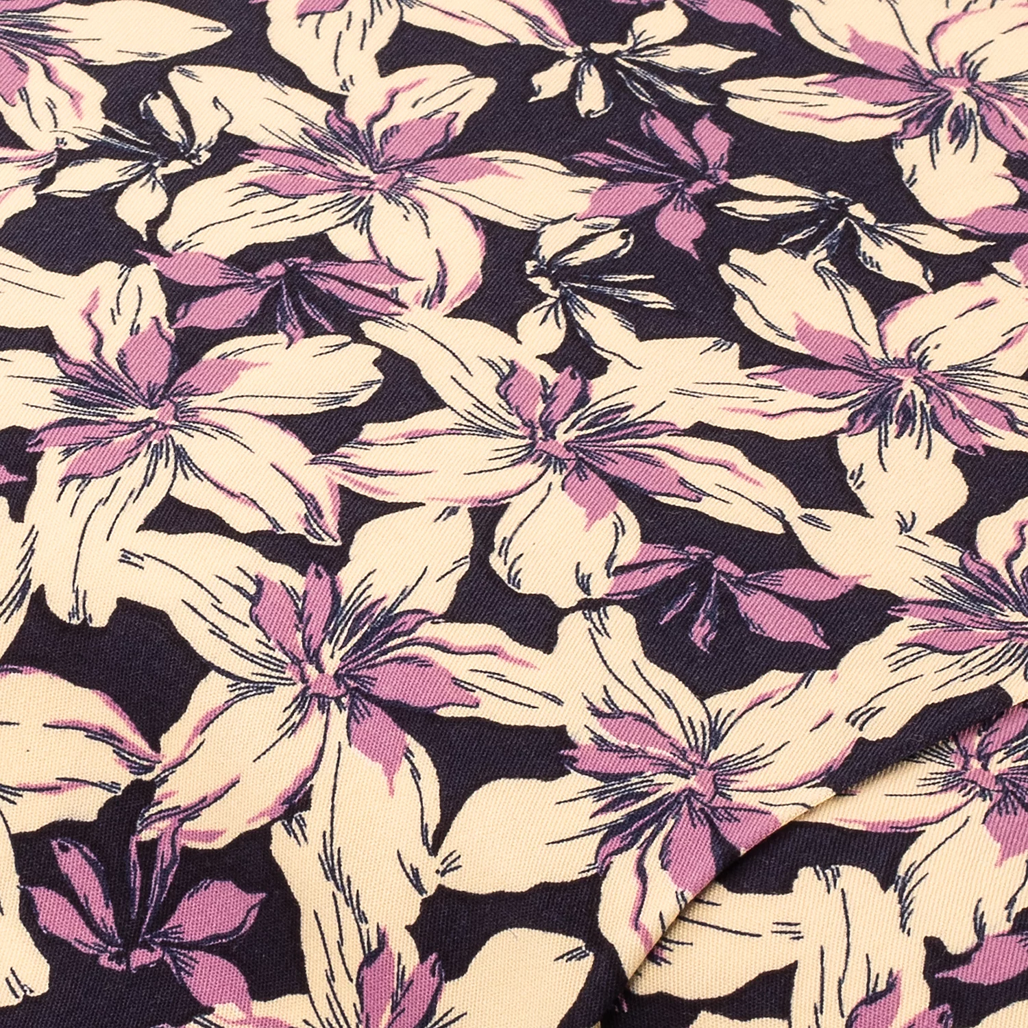 Tissu stretch pour chemisiers "fleurs", violet/coloré