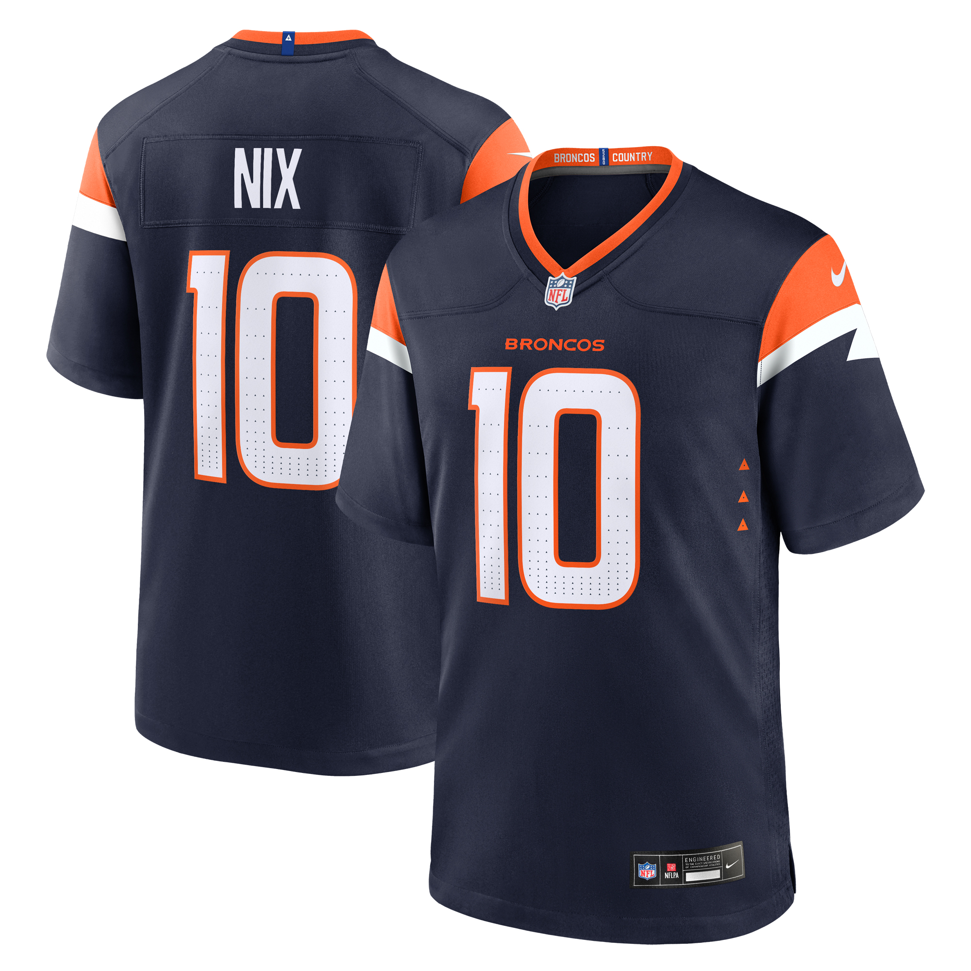 "Nike Bo Nix Herren-Auswärtstrikot der Denver Broncos in Marineblau" Image