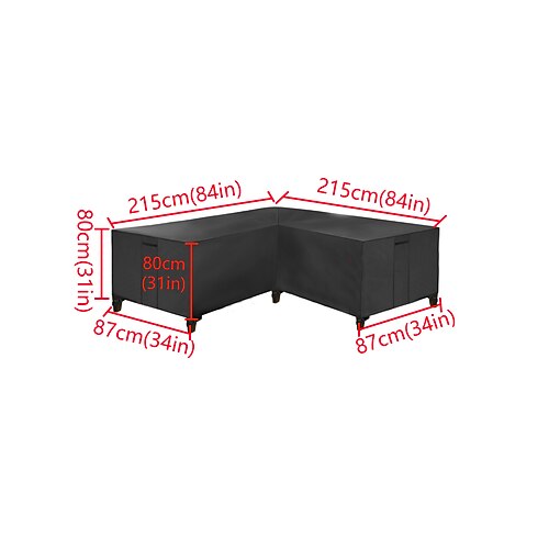Sofa-Abdeckung für den Außenbereich, 100 % wasserdichte Couchabdeckung in L-Form für die Terrasse, Abdeckung für Rasen-Terrassenmöbel Image