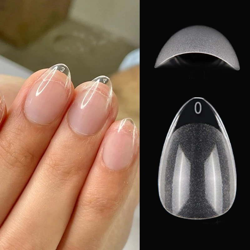 120 Stück XXS kurze Mandel-Nagelspitzen mit vollständiger Abdeckung, geformt, weiches Gel, zum Aufdrücken des Nagelverlängerungssystems, künstliches Nagelzubehör Image