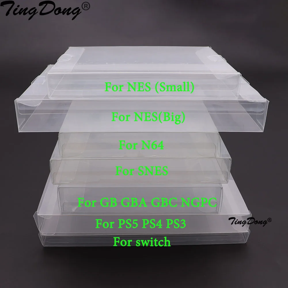 10PCS Klar Transparent Spiel Patrone Box Fall CIB Spiele Kunststoff PET Schutz für N64 NES SNES für GB GBA GBC NGPC Schalter PS5 Image