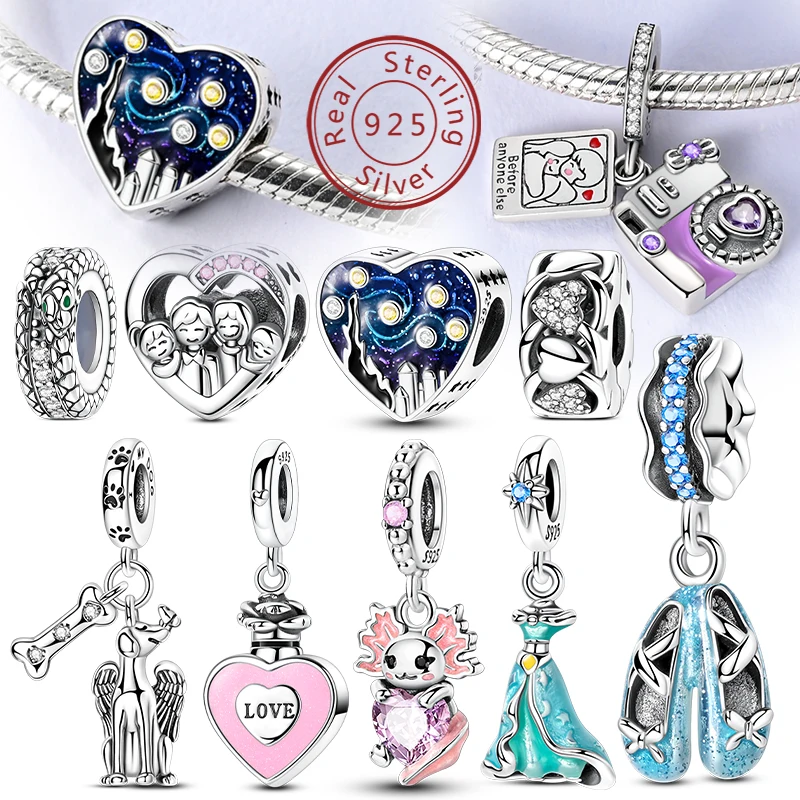 Neue Original 925 Sterling Silber Charms Perlen Ballett Schuhe Starry Sky Firefly Anhänger Fit Armband Halskette DIY Charms Für Frau