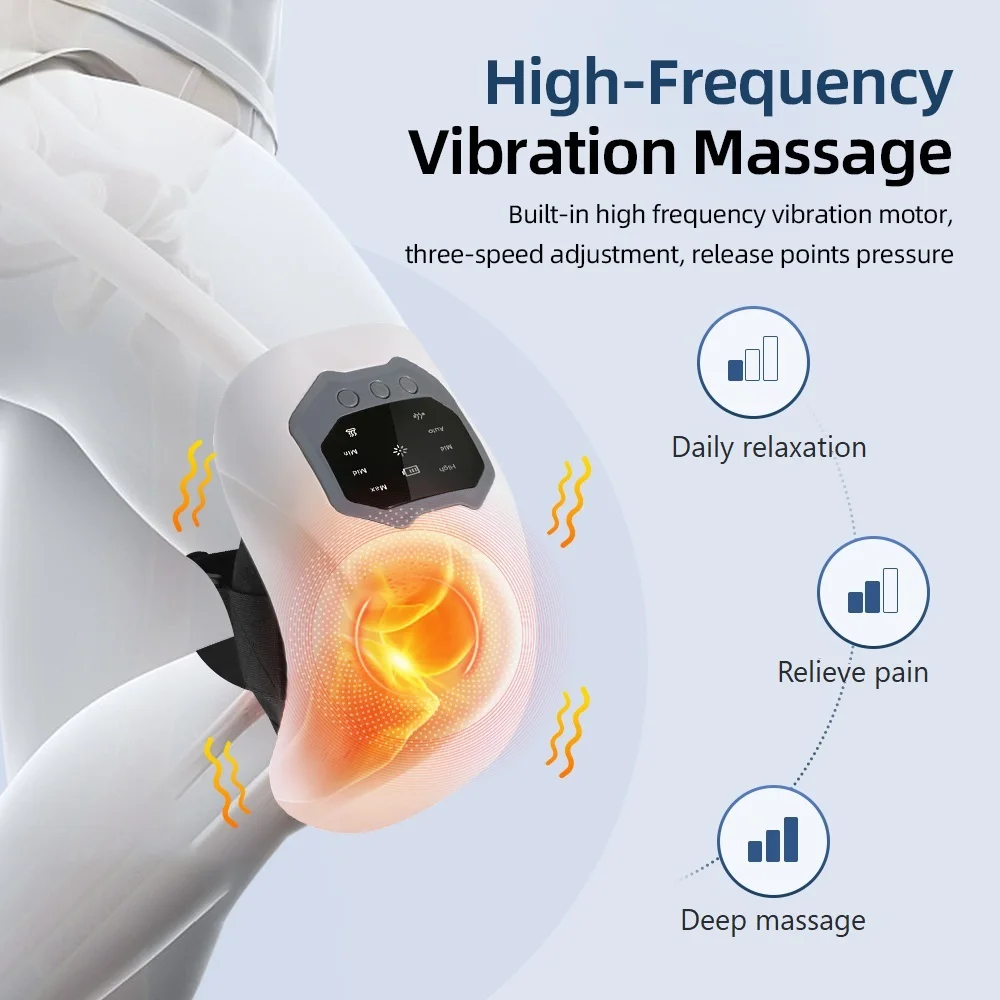 Drahtlose elektrische Heizung Knie Massage Pad Rot Licht Therapie Airbag Wrap Knie Massagegerät Heiße Kompresse Hohe Vibration Massage Image
