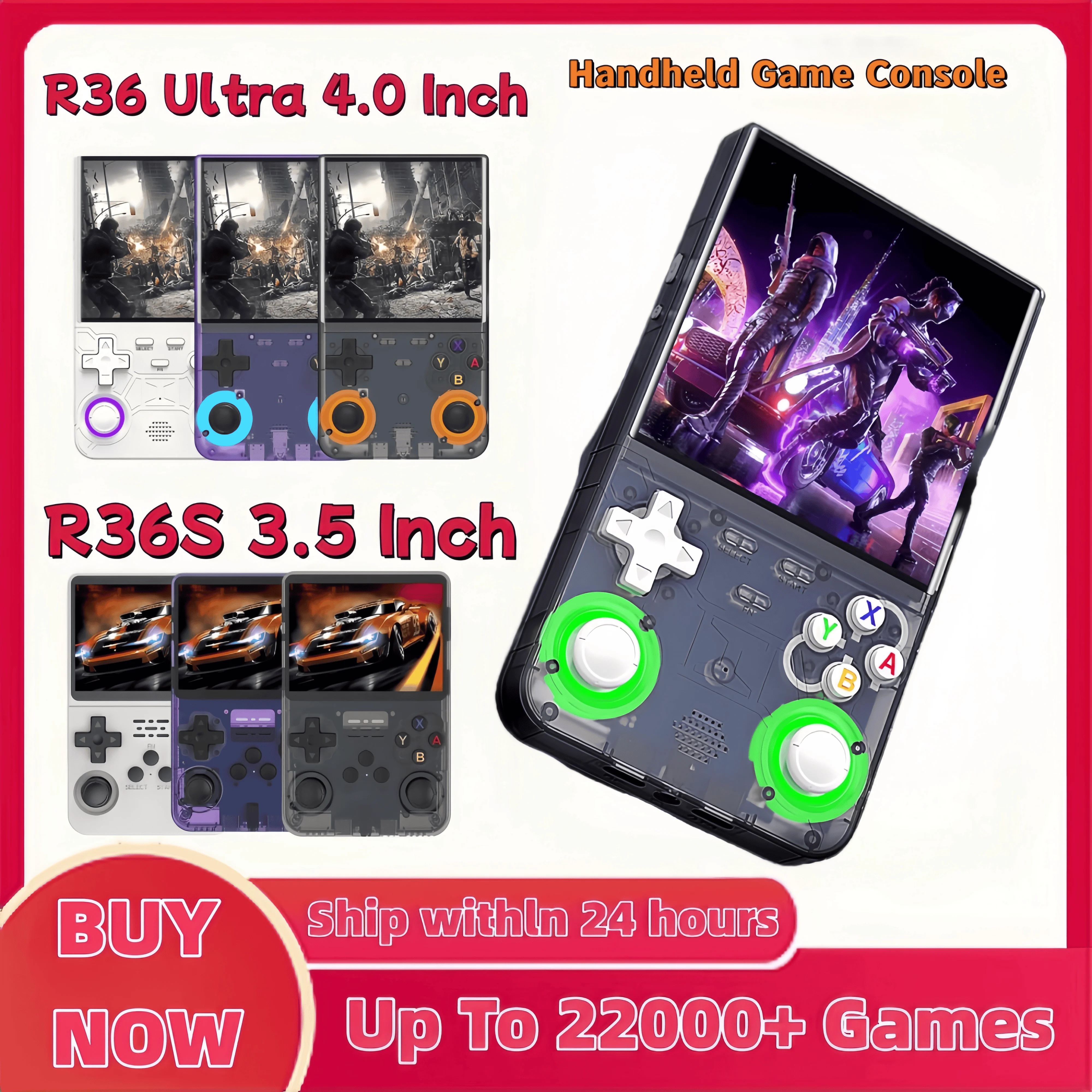 Retro R36 Ultra Handheld-Videospielkonsole IPS-Bildschirm 128 GB Spiele Tragbarer Taschenspieler Linux-System R36S R36Ultra R36 PRO Image