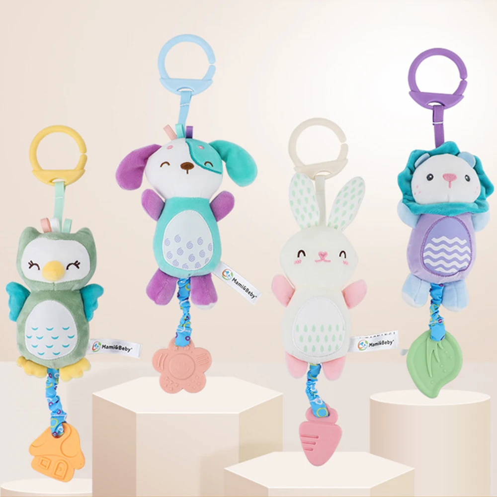 Weiche Stofftier-Rassel für Neugeborene, Handgriff, Babyspielzeug, Shaker, Crinkle, quietschendes sensorisches Reisezubehör für Kleinkind-Spielzeuggeschenke Image