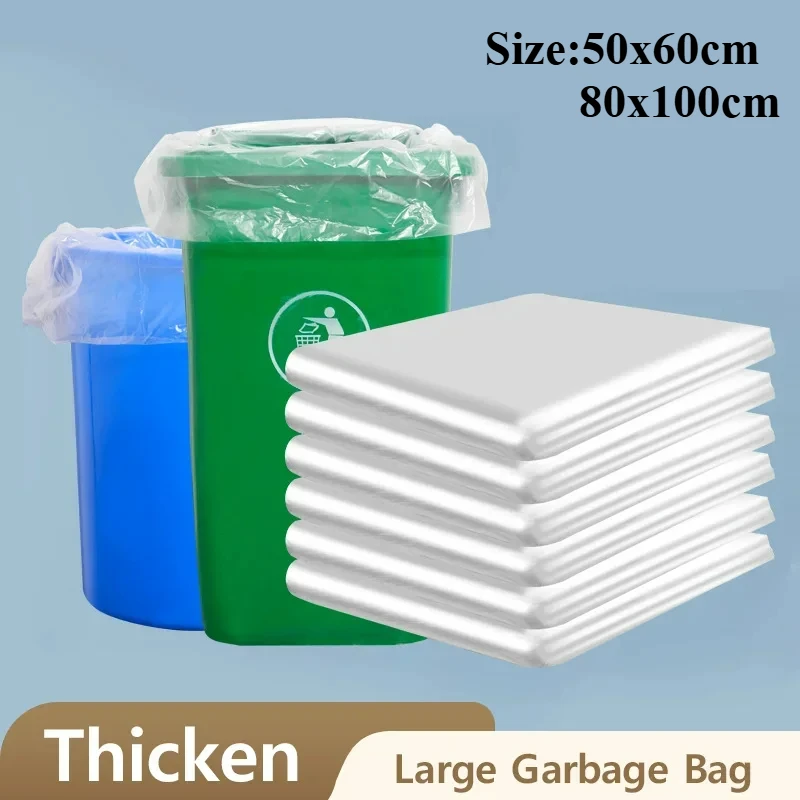 50/100 Stück extra weiße große Müllsäcke, verdickt transparent, Einweg-Hotelaufbewahrung, Plastiktüte für Küche, Mülltonne