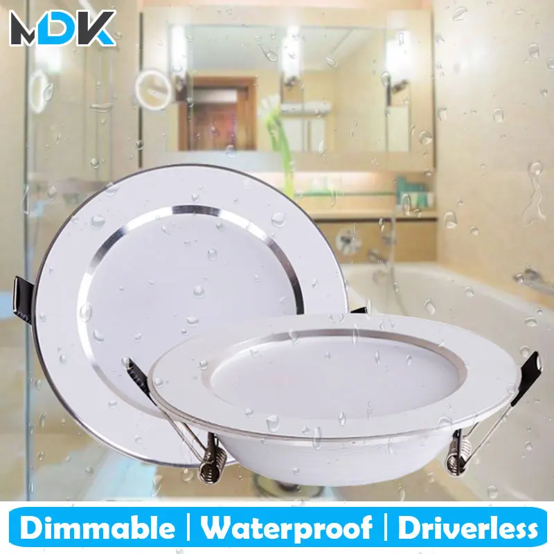 4PCS Wasserdichte LED Downlights 5W 7W 9W 12W 15W Dimmbare Unten licht spot Licht Im Freien 4000K Decke Lampe Für Badezimmer Birne