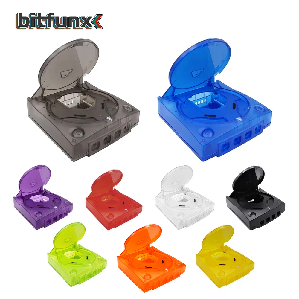 Bitfunx Ersatz Kunststoffs chale durchscheinende Hülle für Sega Dreamcast DC Retro Videospiel konsole transparente Boxen