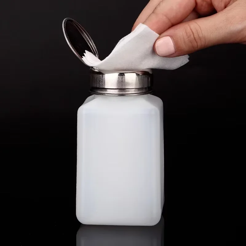 200ML Tragbare Presse Leere Nachfüllbare Flasche Flüssigkeit Alkohol Pumpe UV Gel Nagellack Reiniger Aceton Wasser Entferner Spender Image