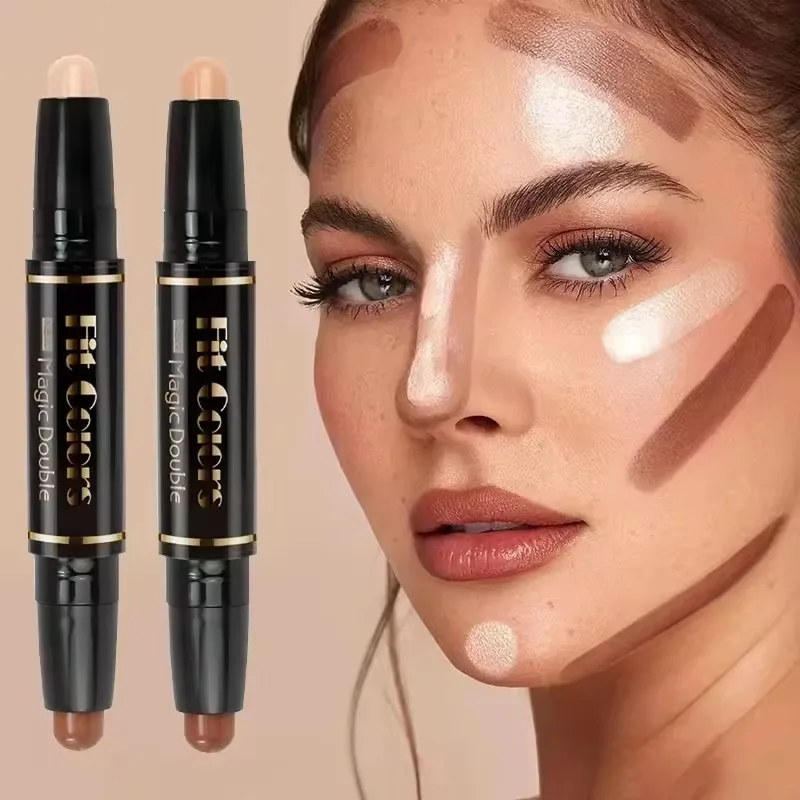 Doppel Kopf Highlight Stift Gesicht Make-Up Flüssigkeit Wasserdicht Contouring Foundation Kontur Make-Up Concealer Stick Bleistift Kosmetik Image