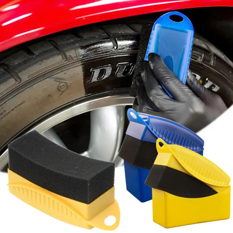 Auto Rad Polieren Wachsen Schwamm Pinsel ABS Kunststoff Waschen Reinigung Reifen Kontur Dressing Applikator Pads Detail Zubehör Image
