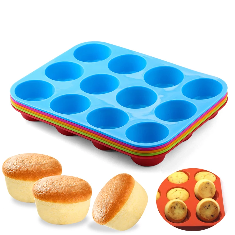 Silikon-Backform mit Löchern für Mini-Muffins, DIY Cupcakes, Kekse, Fondant, Antihaft-Pudding- und Dampfkuchenform, Backwerkzeug Image