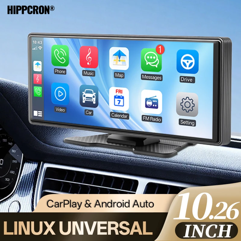 9-Zoll-Autoradio mit kabellosem Android Auto, Carplay, Phonelink, Bluetooth 5.0, WiFi, FM, MP5-Player Image