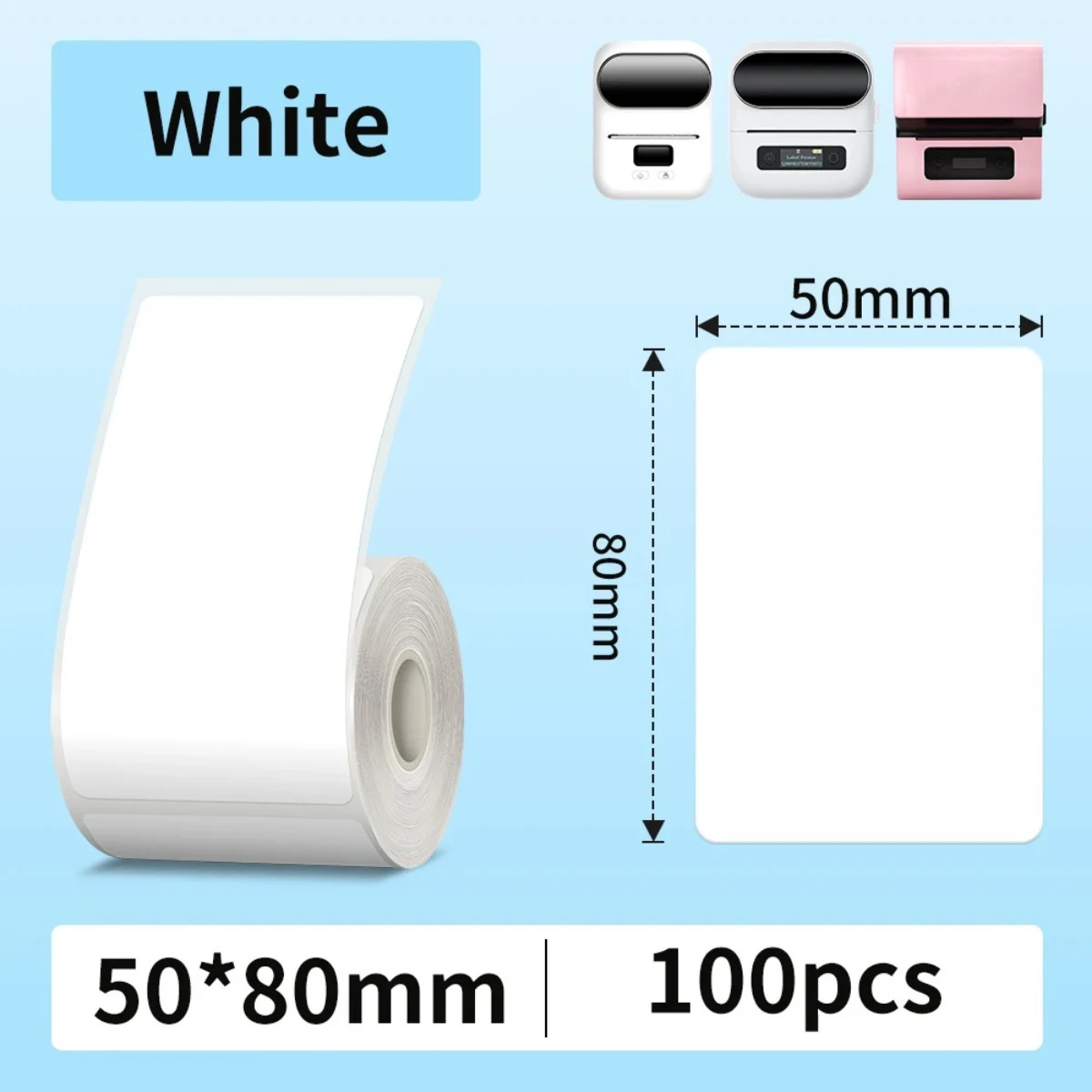 M110 50 x 80 mm Thermo-Versandetikett, langlebig, wasserfest, hitzebeständig, Aufkleber für Adresse/Barcode/Inventory/Lagerlogistik Image
