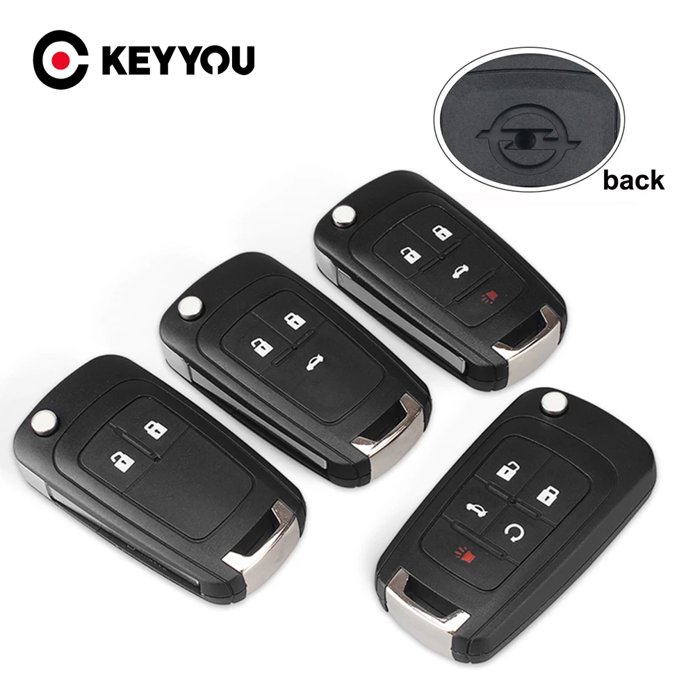 KEYYOU 2/3/4 Tasten Fernbedienung Auto Flip Klapp Schlüssel Shell Abdeckung Fall Für Opel Vauxhall Insignia Astra J Zafira C Mokka Corsa E Image