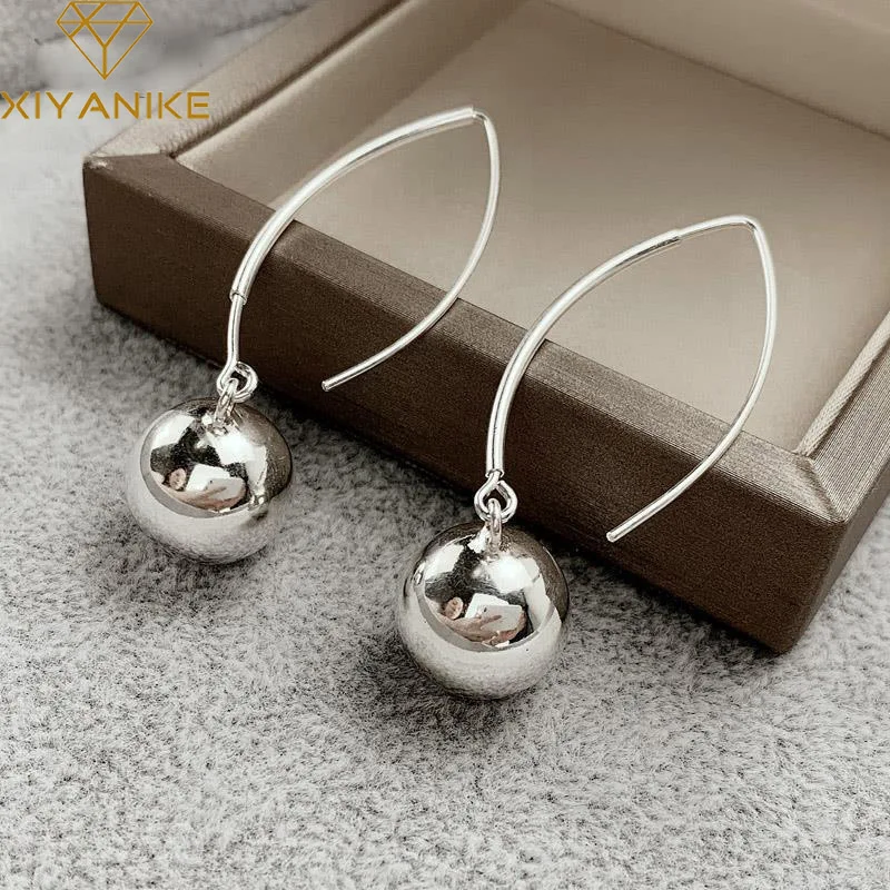 XIYANIKE Sommer Elegante Kugel-Ohrringe für Damen und Mädchen, neue Mode, trendiger Schmuck, Geschenk, Party, серьги женские Image