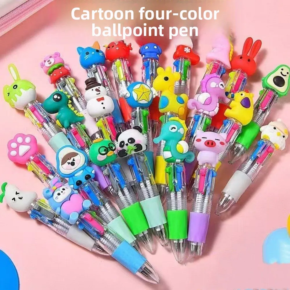 4/6/10/18 Stück 10 cm niedlicher Cartoon-Vierfarbstift für Geburtstagsfeier, Babyparty, Schule, Kindergarten, Karneval, Party, Geschenk, Geschenkpreis Image