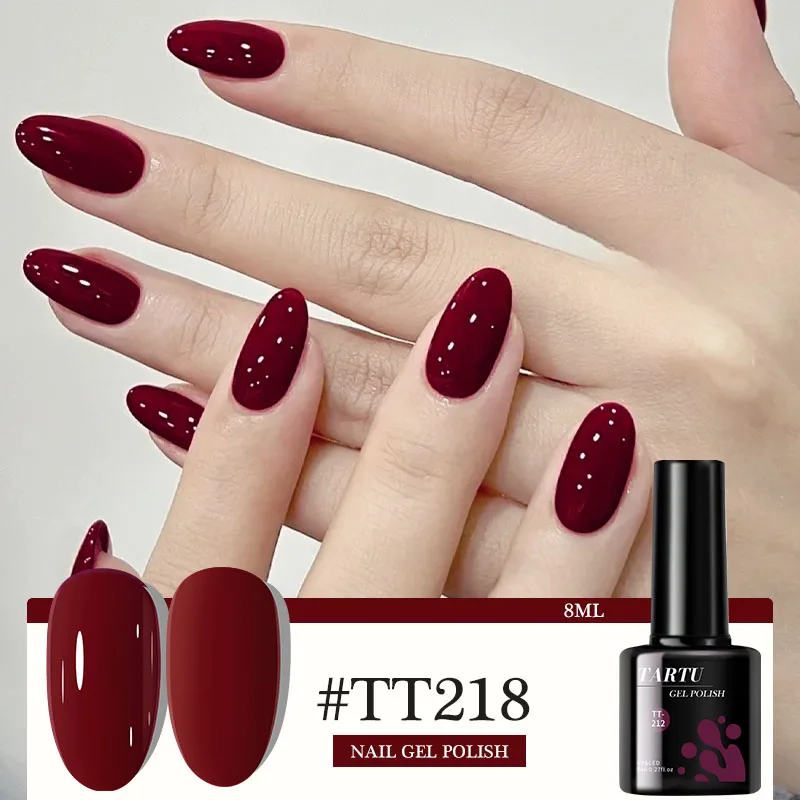 TARTU 8 ml Gel-Nagellack, Rose, Rosa, Rot, Grau, Burgunderrot, Nails Art Soak Off UV/LED-Maniküre, semi-permanenter Gel-Nagellack Image