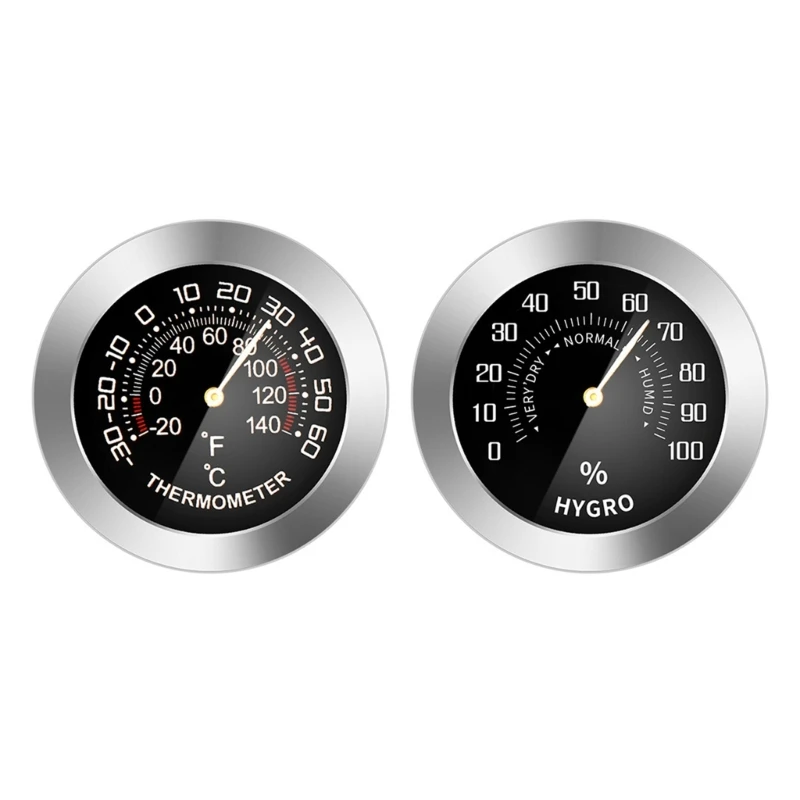 Auto Temperatur/Feuchtigkeit Detector Meter Tester-Gauge Zifferblatt Typ Mini Mechanische Metall Analog Thermometer / Hygrometer Image