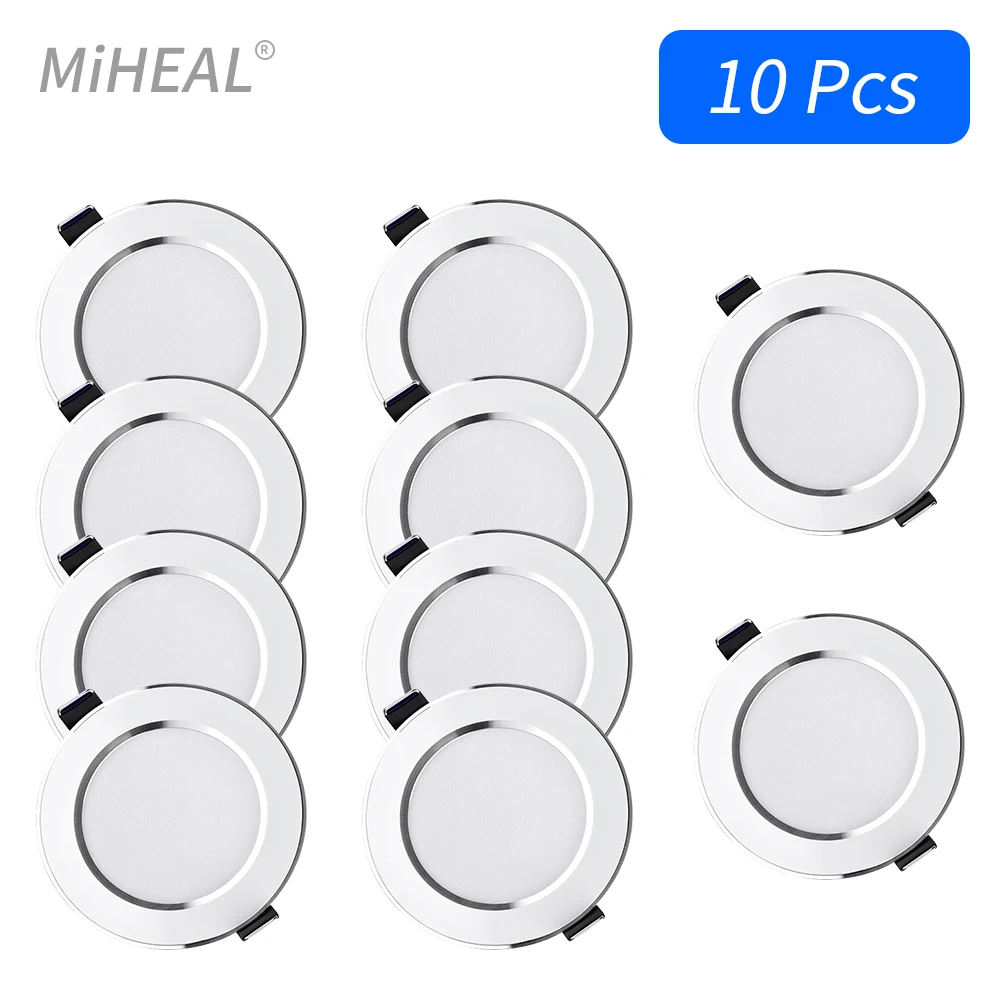 10PCS LED Downlight Deckeneinbauleuchte 5W 9W 12W 15W Dreifarbig dimmbar/Kaltweiß/Warmweiß LED-Strahler AC 220V