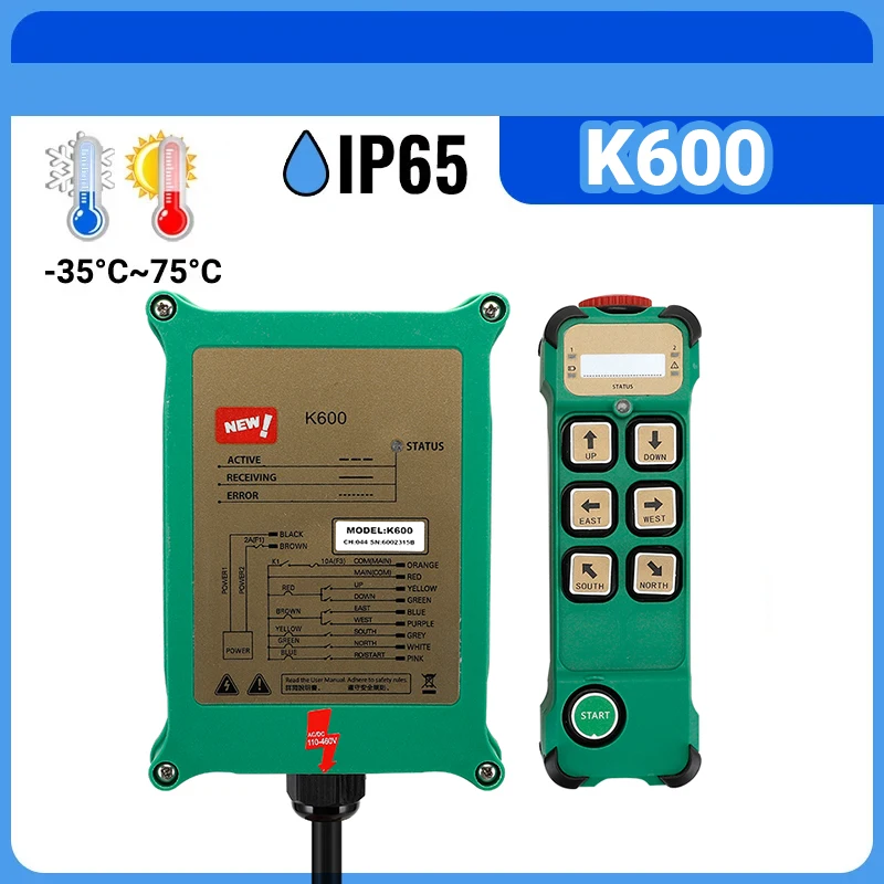 K600 6 Tasten Single Sindustrial Funk fernbedienung Kransc halter Druck zurücksetzen Funk fernbedienung Kransc halter Steuer kran