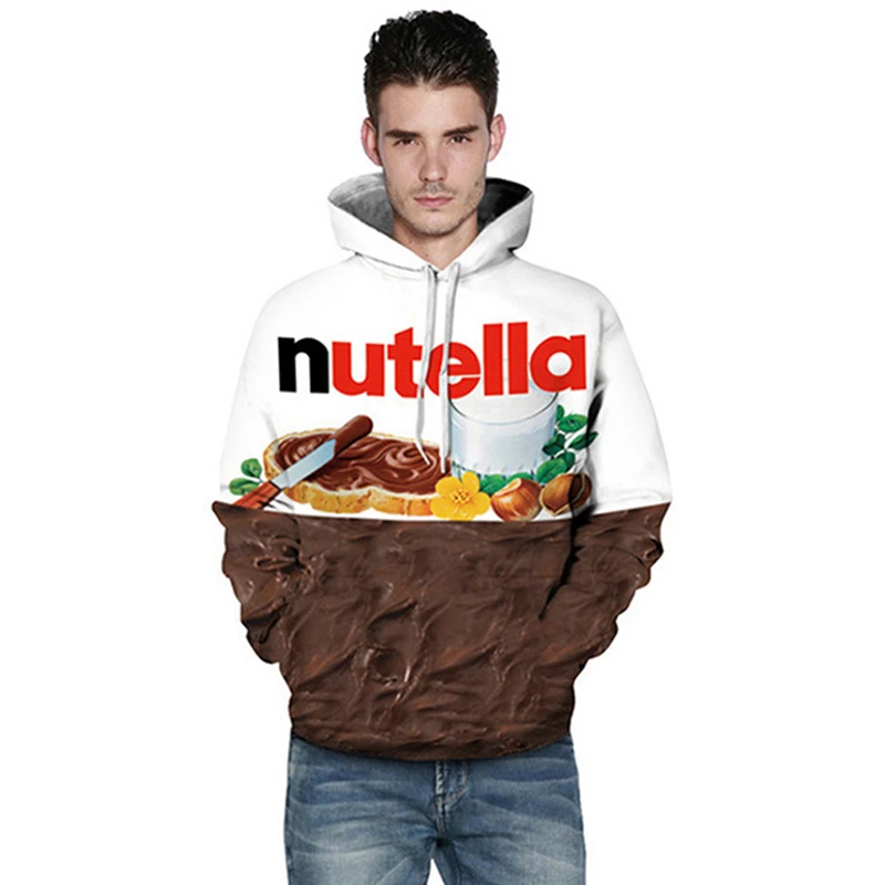 Neue Mode Nutella Food 3d gedruckt Hoodie Hip Hop Casual Style Tops Streetwear übergroße Pullover Kapuzen pullover