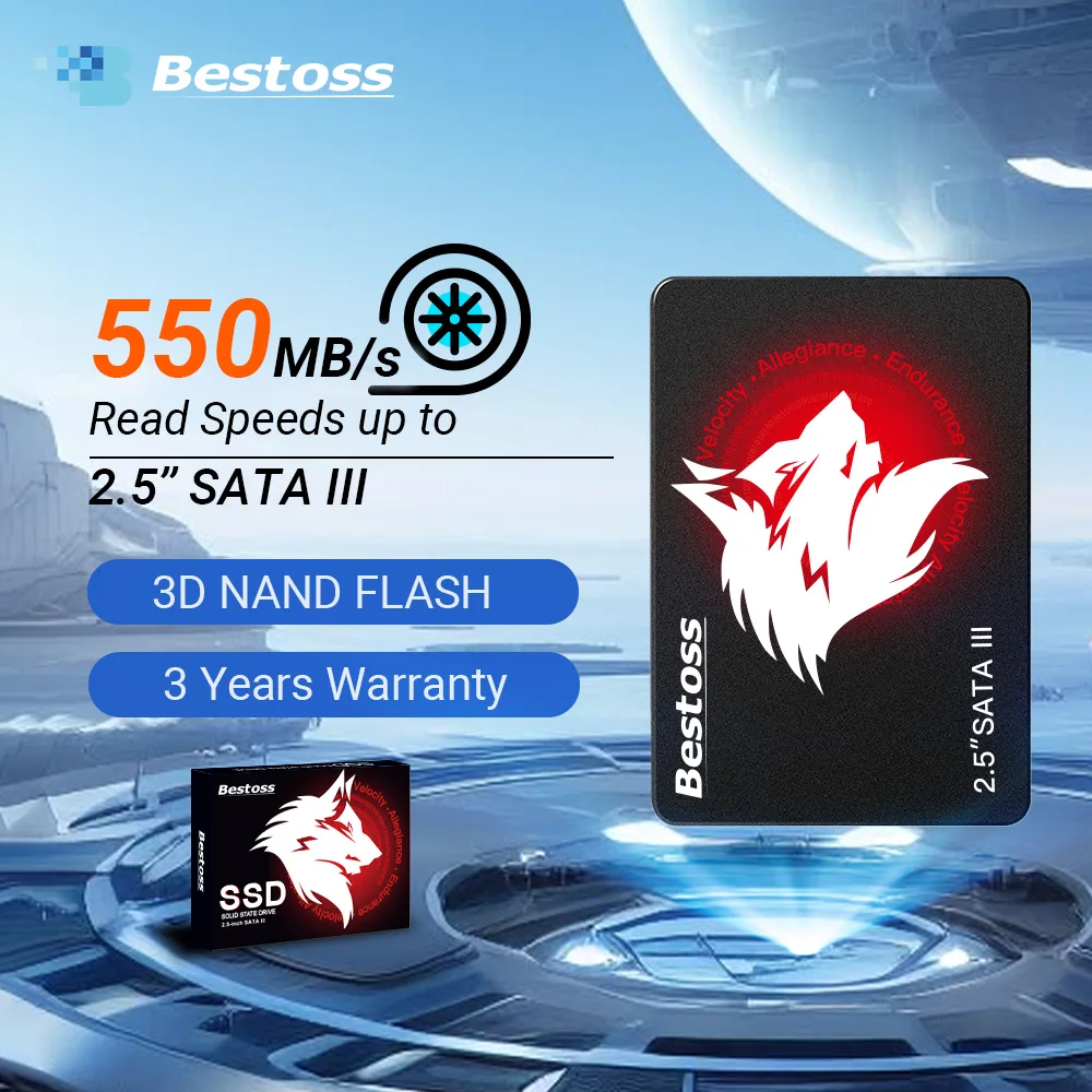 Bestoss SSD 2,5 Zoll Sata 3.0 120 GB 128 GB 240 GB 256 GB 480 GB 512 GB 1 TB 2 TB 4 TB Festplatte Solid State-Laufwerke für Laptop-PC Image