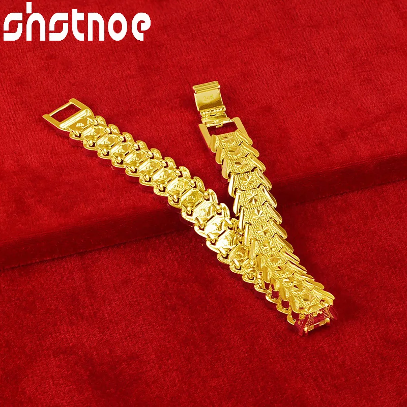 SHSTONE 18K Gold Uhrenarmband/Uhrenarmband für Damen, Modeschmuck, Herren-Handkette, Hochzeit, Party, Geburtstag, Armreifen, Geschenke Image