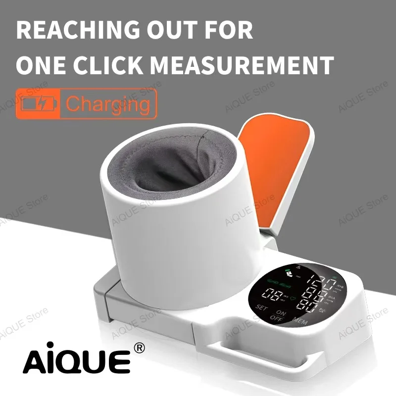 AiQUE Wiederaufladbares Tunnelförmiges Oberarm-Blutdruckmessgerät Automatisches Medizinisches Sphygmomanometer Digitales Tonometer Puls Image