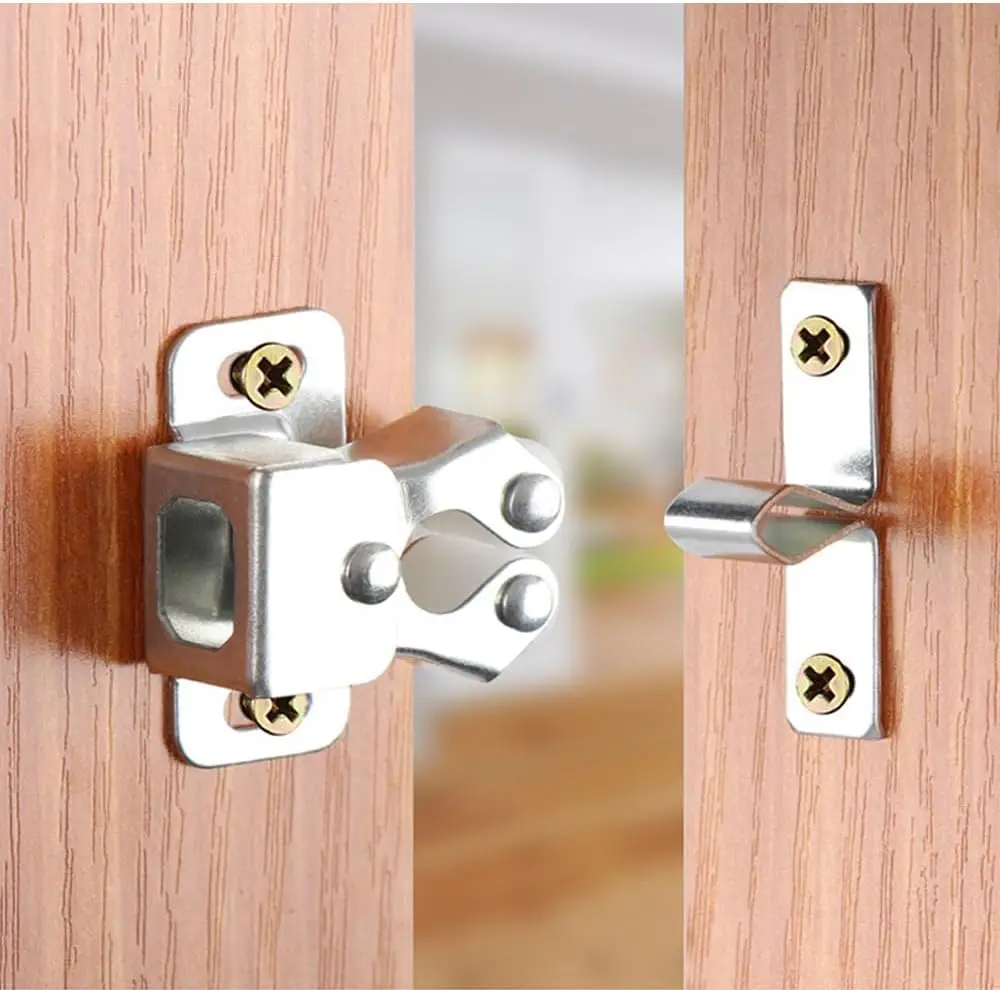 Doppelrolle, starker Halt, Schranktürschnäpper mit Schrauben, Schrankverschluss, Türriegel für Wohnmöbel, Schrank, Schrank Image