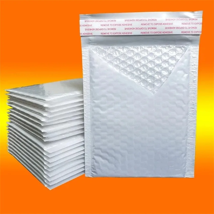 10/20/30/50 Stück Perlglanzfolie Wasserdichte Luftpolstertasche Verpackung Express-Versandtasche Weiße Schaumstoff-Selbstklebende Versandtasche Verstärkte Versandtasche Image
