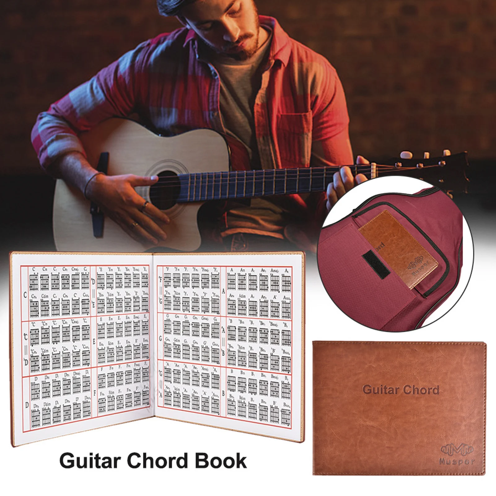 6-saitige Akustik-/Klassik-/E-Gitarren-Akkordbuch-Taschenbuch-Diagramm Image