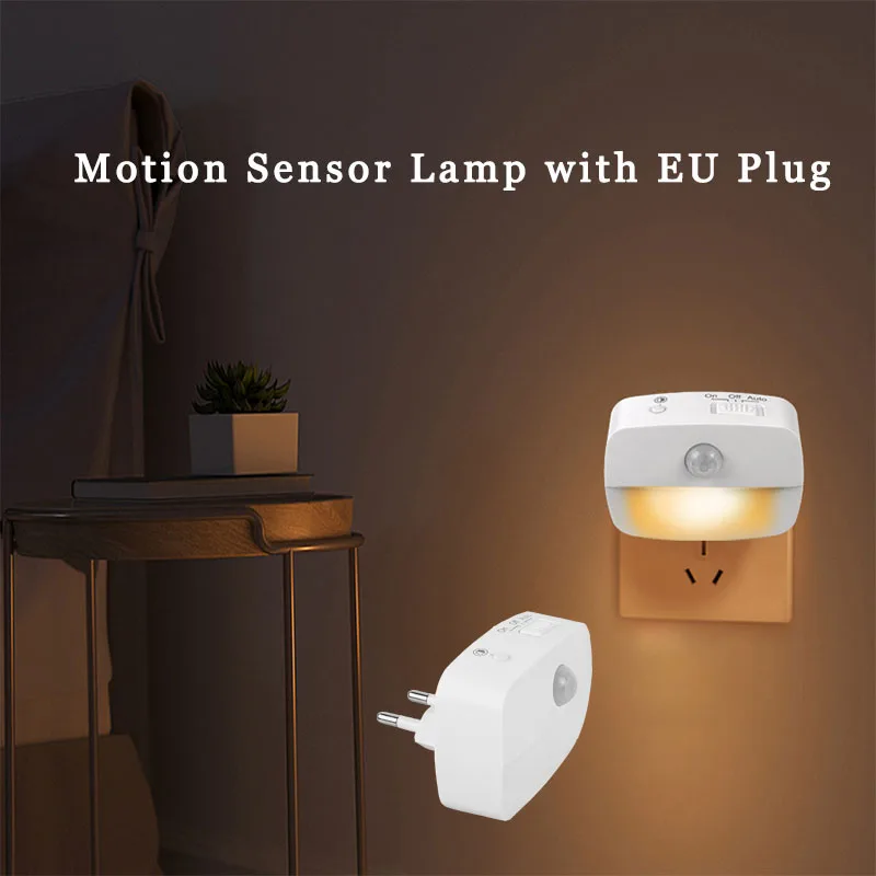 Drahtloses LED-Nachtlicht mit Bewegungsmelder, Plug-In-Bewegungsmelder, Schlafzimmer, Treppe, Schrank, Nachttisch, Nachtlampe, 220 V, batteriebetrieben