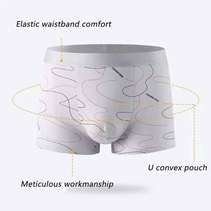 3 Stück Herren-Boxershorts, Sportunterwäsche, Unterhosen, Shorts, 2XL, 3XL, 4XL, einfache Linie, atmungsaktiv, modisch, Sport, Fitness Image