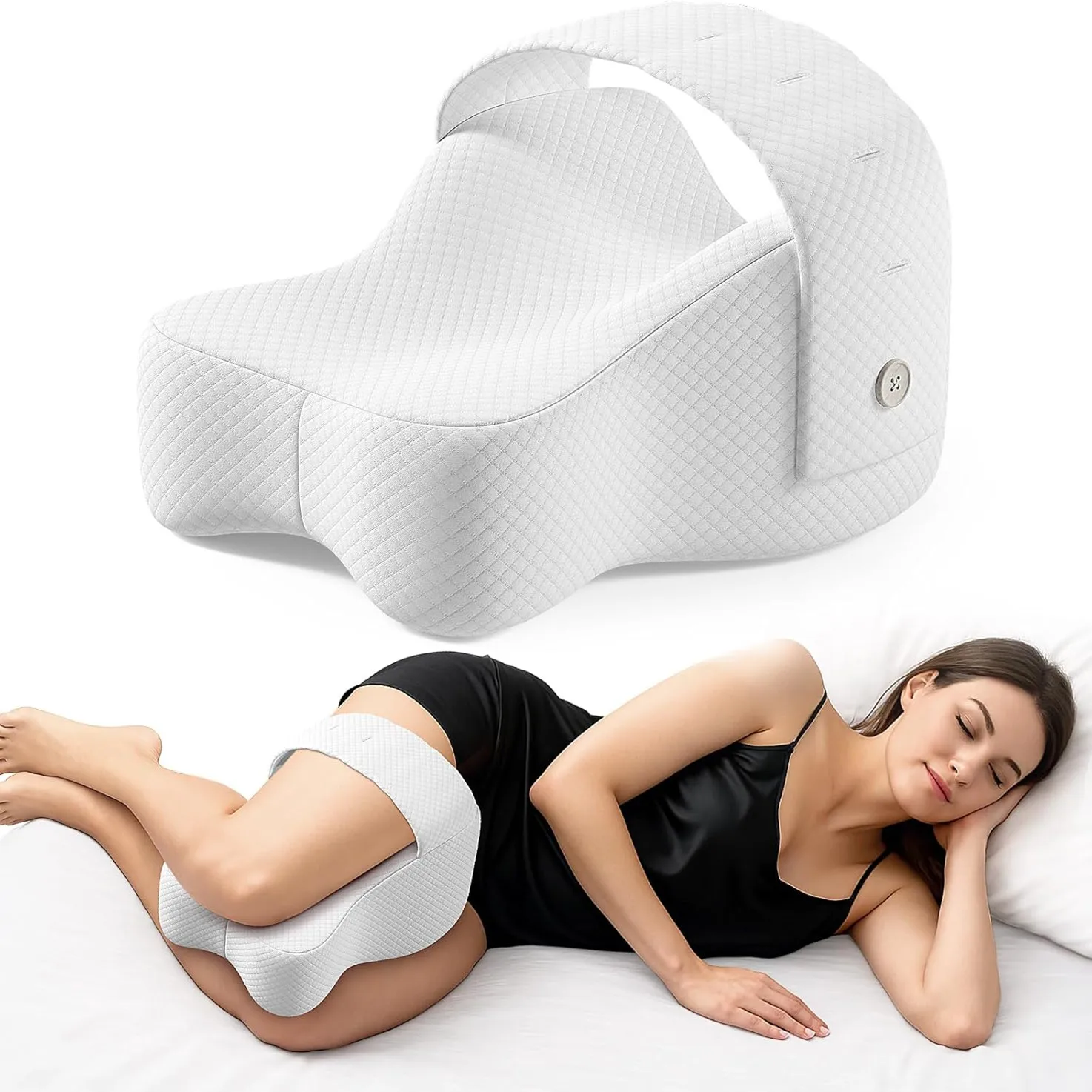 Memory-Schaum Kniekissen Orthopädisches Beinkissen Schlafkissen für Ischias, Rücken, Hüftgelenk zur Schmerzlinderung Oberschenkel-Beinpolster Image