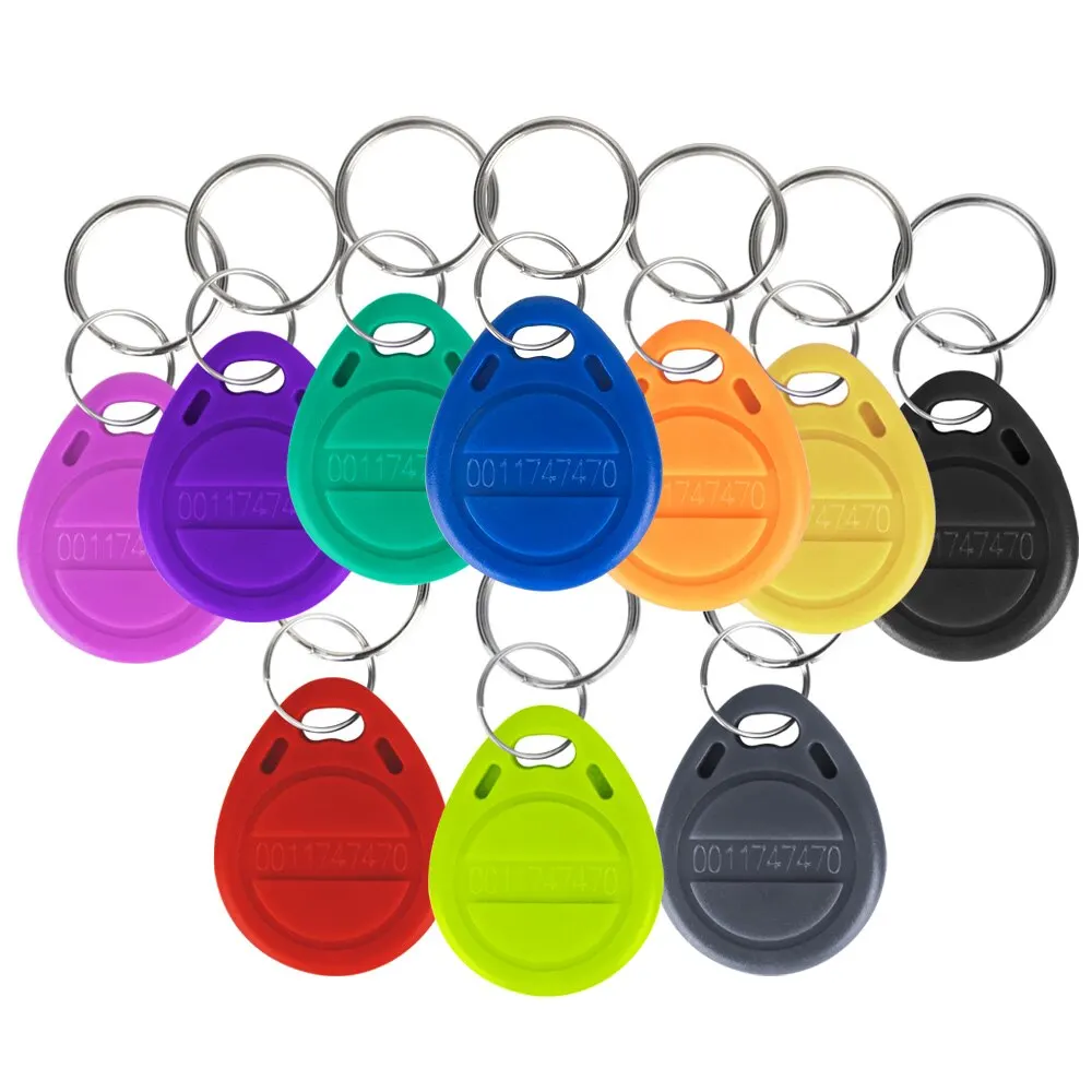 20 Stück 125KHz Zugangskontrolle RFID TK4100 EM4100 Proximity Smart Chip Schlüsselanhänger Smart Secure Türzugang ID-Schlüsselanhänger Token Tag Image