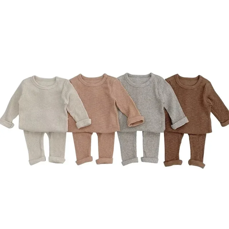 Herbst Winter Brach Thermo-unterwäsche Anzug Baby Kleidung Sets Jungen Mädchen Pyjama Sets Baby Warme Nachtwäsche Kinder Kleidung Image