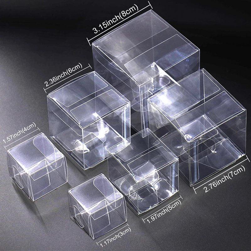 30/50 Stück transparente PVC-Quadrat-Geschenkboxen für Süßigkeiten, Schokolade, Schmuck, Aufbewahrung, Hochzeit, Weihnachten, Verpackung, transparente Geschenkboxen Image