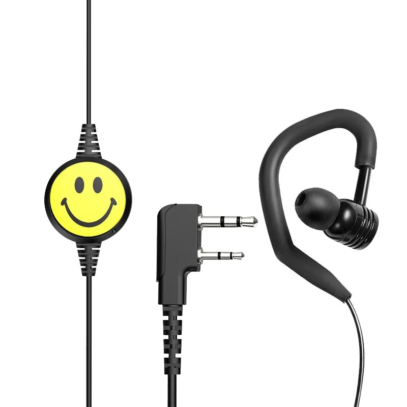 2 Pin Walkie-Talkie Headset Wired Zwei Weg Ham Radio Hörer Kopfhörer Für Baofeng BF-888S UV5R Walkie Talkie lächelndes gesicht Earwea Image