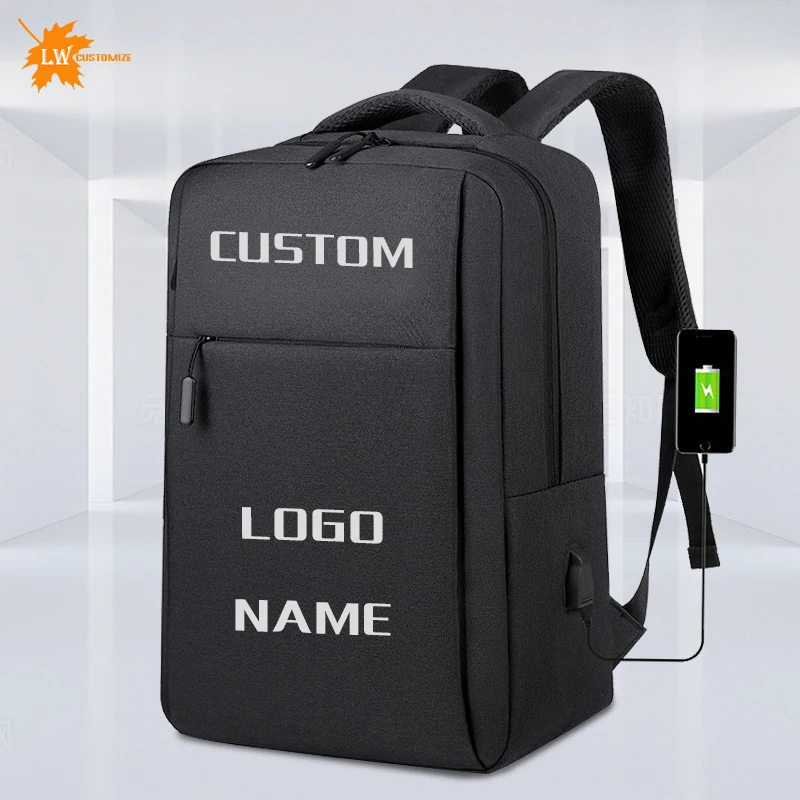 Maßgeschneiderter Rucksack mit Logo, Nylon, 15 Zoll, 17 Zoll, Computertasche, Geschenktüte, Business-Herrenrucksack, bedruckter Bildname