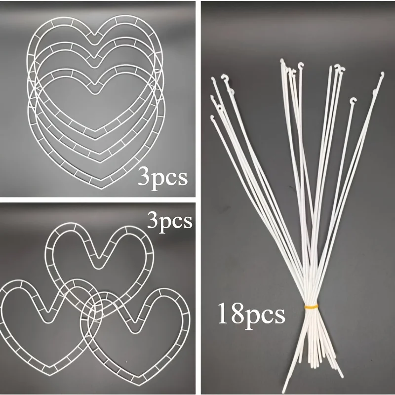 24 Teile/satz Herzförmige Blumenhalter Vielseitige Kunststoffrahmen Valentinstag Muttertag Feiern DIY Blumensträuße Montage Image