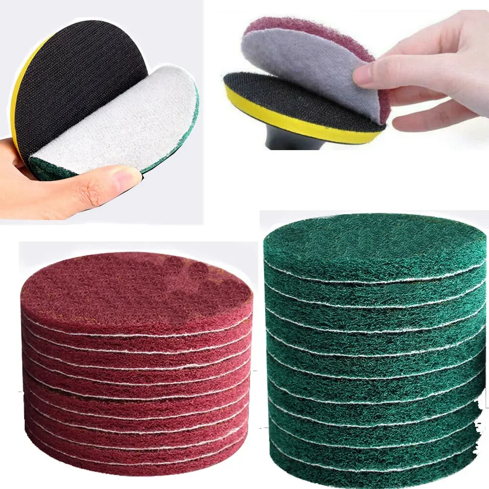 10 Stück Scheuerschwämme, 4 Zoll Polierschwämme, selbstklebende Scheiben, industrielle Hochleistungs-Nylon-Reinigungswerkzeuge für die Reinigung Image