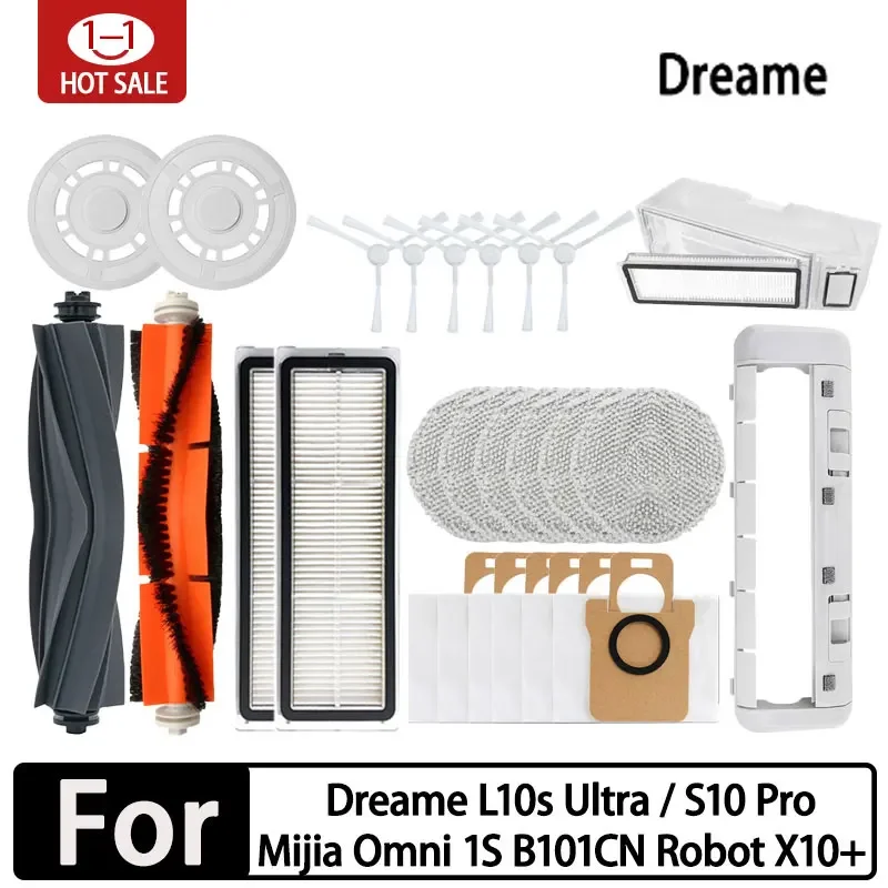 Für Dreame L10s Ultra / L10S Pro Roboterstaubsauger Zubehör Staubsaugerbeutel Moppfilter für Staubsauger Reinigungsbürste Image