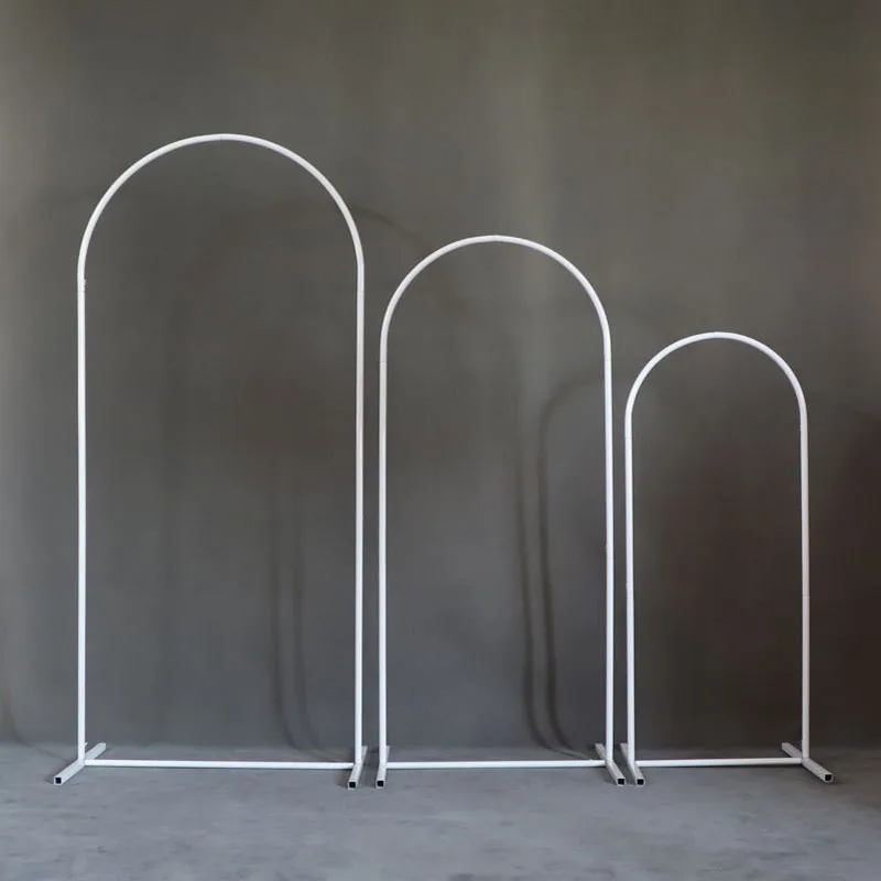 1 x weißer Hochzeitsbogenständer, Ballonhalter, Größe 6 Fuß, 6,6 Fuß, 7,2 Fuß, Hochzeitsfeier, Hintergrunddekoration, Requisiten Image