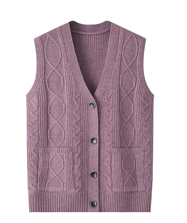 Frauen mittleren Alters Mutter gestrickte warme Weste Frühling Herbst Schultern Oma Anzug Tops dünne Strickjacke ältere Wollpferd Jacke Image
