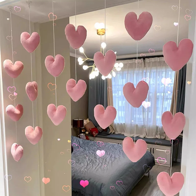 Romantische herzförmige Tür hängen Vorhang koreanischen Stil String Anhänger Trennwand Tür Vorhang Schlafzimmer Dekoration Zubehör Image