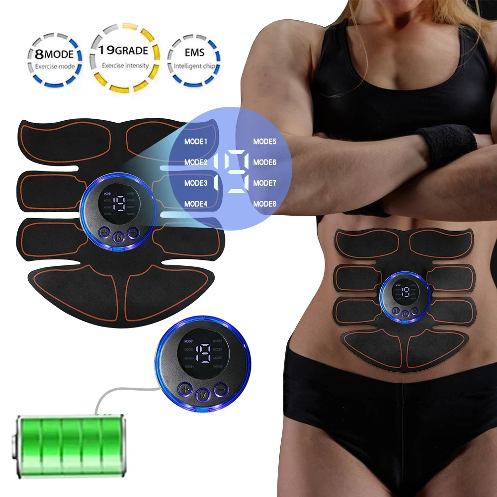 ABS Stimulator EMS Muskelstimulator Muskeltoner Fitness Gewichtsverlust Massagegerät Bauchtraining Schlankheitspflaster Image