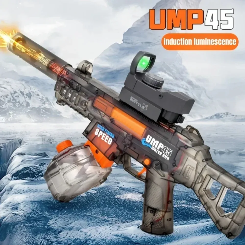 UMP45 Elektrische Wasserpistole, vollautomatische Maschinenmaschine mit Licht, großes Fassungsvermögen, Outdoor, Strand, Schwimmbad, Schießspiel, Kinderspielzeug Image